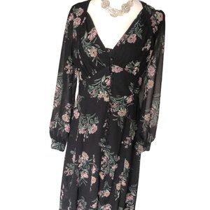 ASTR Floral Button Up Midi Dress